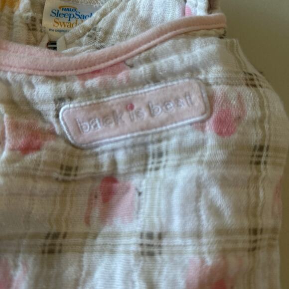 Halo Sleepsack Swaddle - Newborn, Pink Plaid, Elephant - Picture 2 of 5